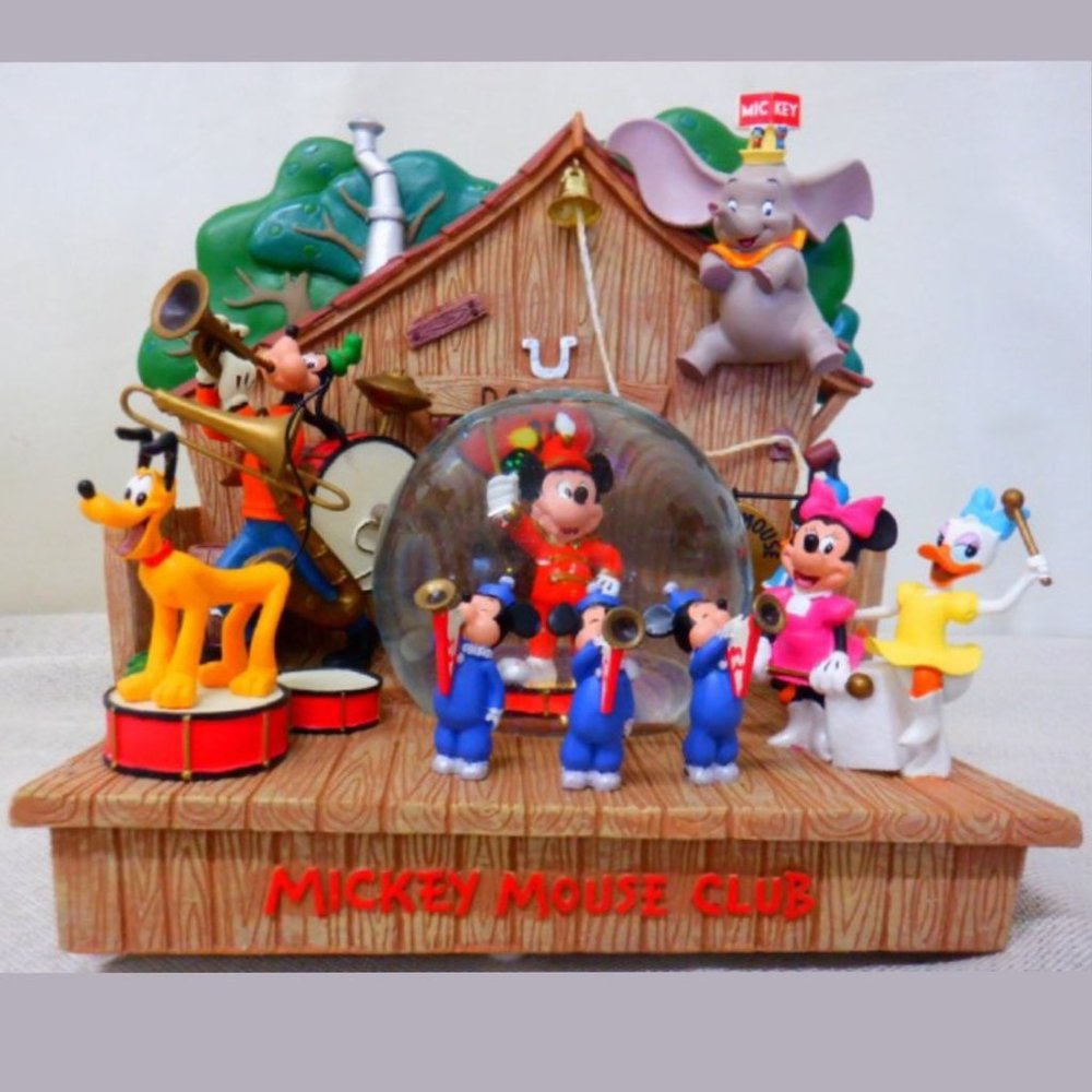 Disney Mickey Mouse Club Musical Figurine w/ Snowglobe